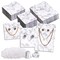 810 Pieces Earring Display Cards with Secure Back, White and Gray Necklace Display Cards for Selling, Hanging Jewelry, Retail, DIY, Marble Design (3 Sizes) Bulk Pack